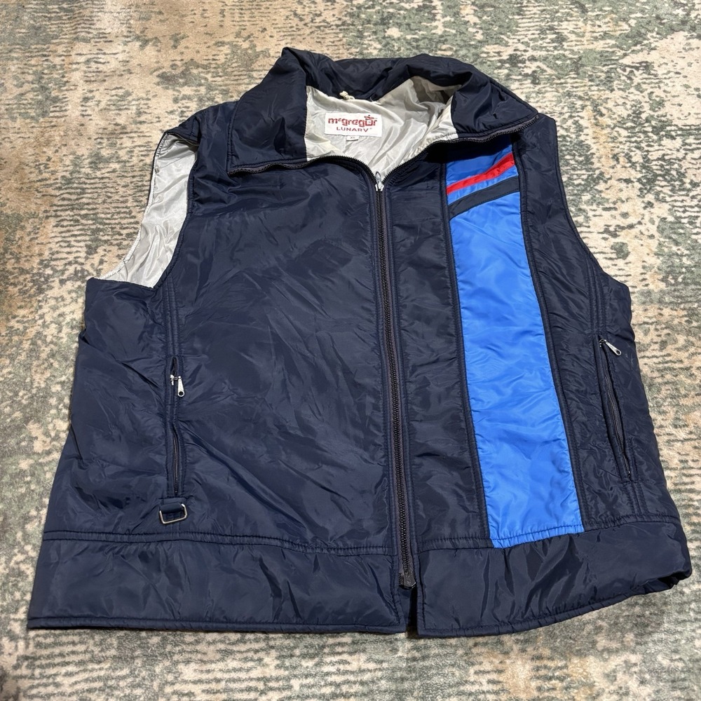 Vintage McGregor LunarV Insulated Outerwear Ski‎ Winter Vest Sz XL Blue
